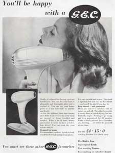 1954 GEC Hair Drier advert