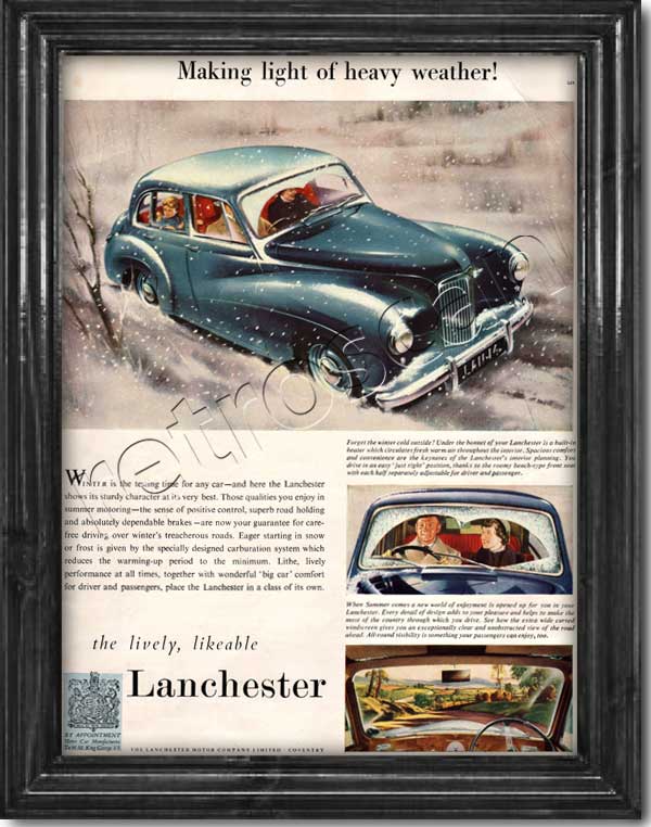 Vintage Lanchester Motors advert
