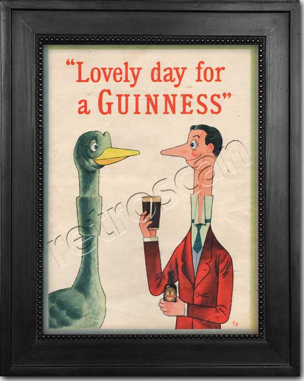 1954 Guinness Ostrich - framed preview