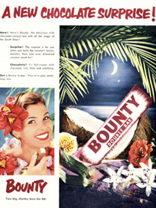 1954 Bounty Bar Moonlight  Retro Ad