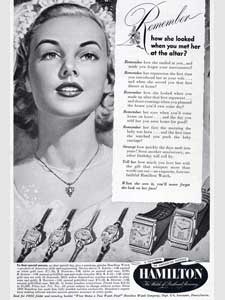 1949 Hamilton Watches - Wedding - vintage ad