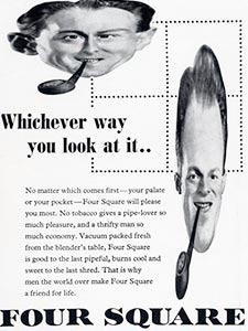 four square tobacco - vintage ad