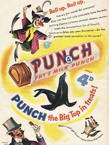  1954 Fry's Punch Bar - vintage ad