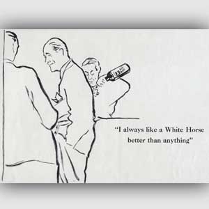 1955 White Horse Whisky - Vintage Ad