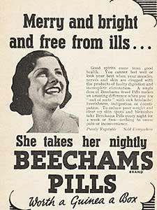1937 beecham's pills - vintage ad