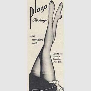 1953 Plaza Stockings - Vintage Ad