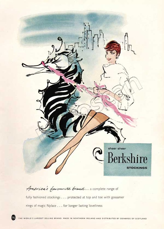 1958 Berkshire Stockings retro ad