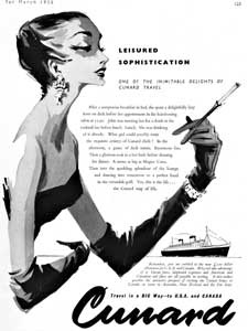 1958 Cunard Lines Vintage Ad