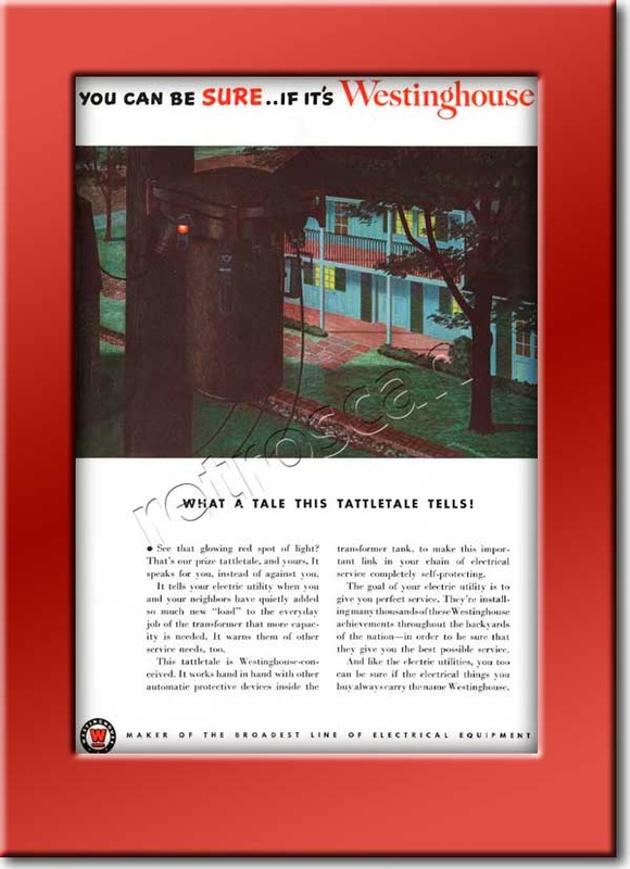 1950 vintage Westinghouse Electrics ad