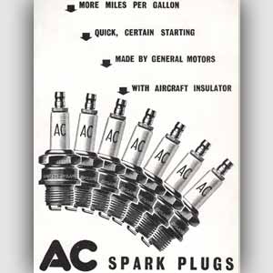 old AC Spark plugs advert