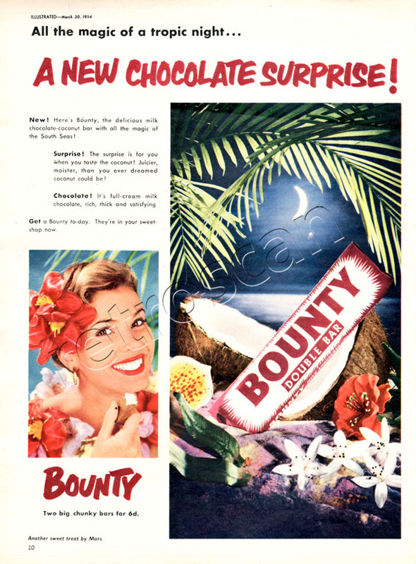 1954 Bounty Bar  vintage ad