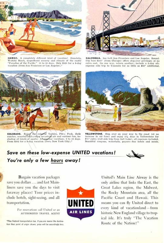 50 United Airlines vintage ad