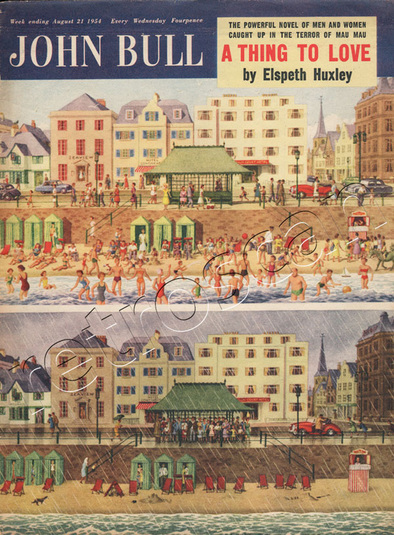 1954 John Bull Seaside Beach- unframed vintage magazine cover