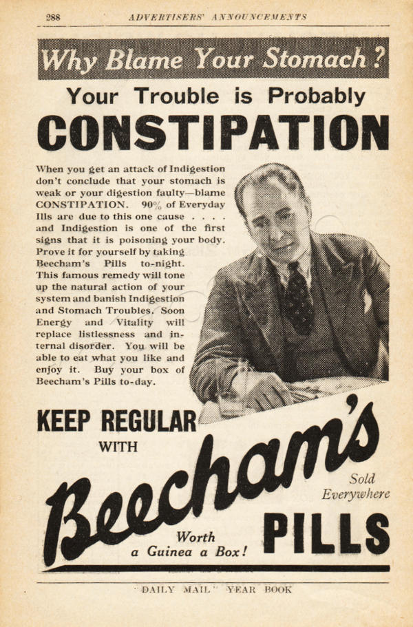 1935 Beecham's Pills - unframed vintage ad
