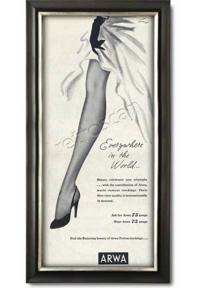 1954 retro Arwa Nylon Stocking ad