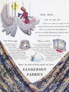 1953 Sanderson Fabrics 'True Blue' - vintage ad