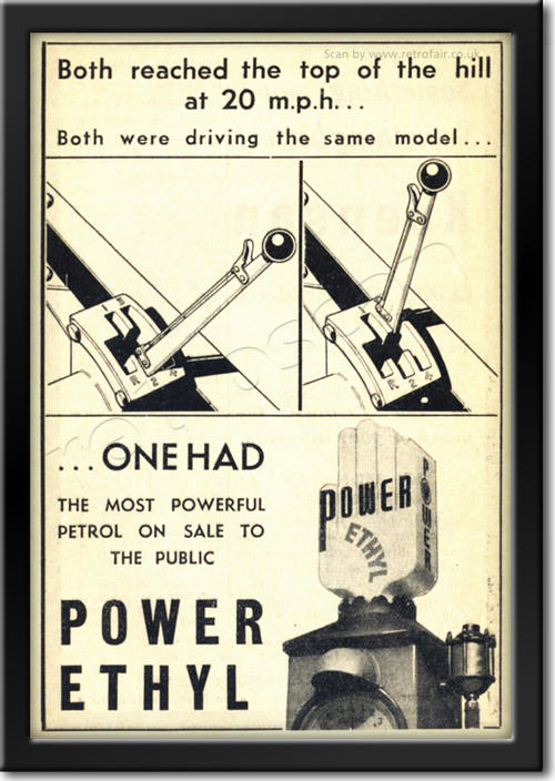 1936 vintage Power Ethyl advert