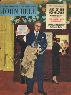1955 November John Bull Vintage Magazine man waiting for his date  - unframed