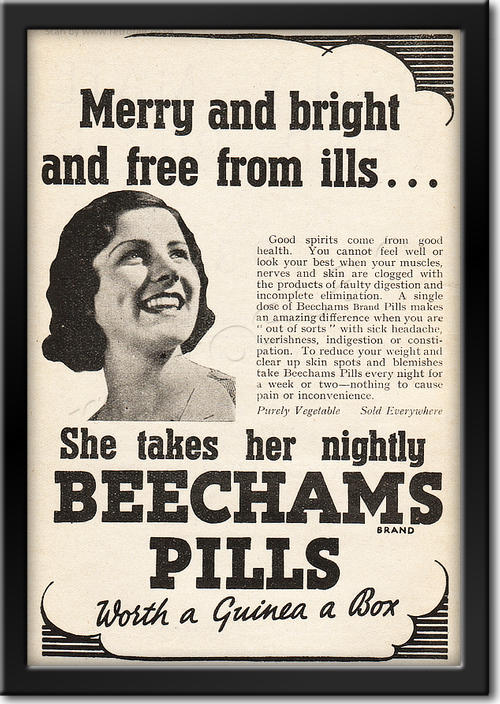 1937 Beecham's Pills - framed preview retro