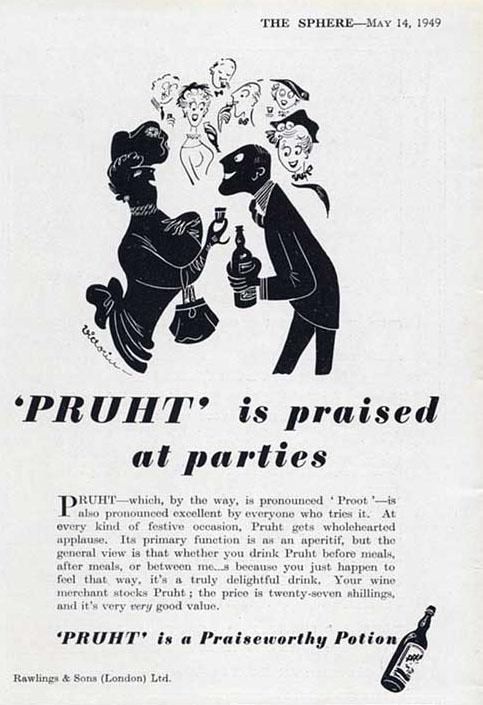 1949 Pruht Liqueur vintage ad