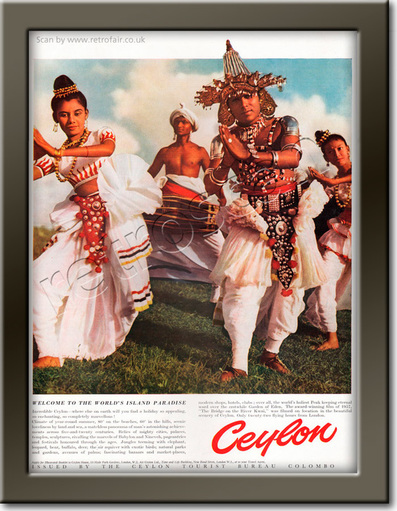  1958 Ceylon Tourism - framed preview retro