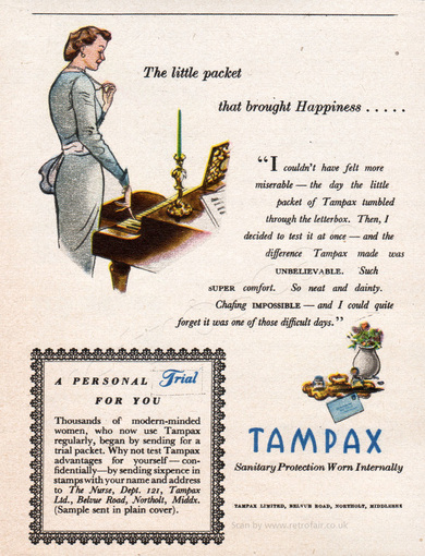 1951 Tampax  - unframed vintage ad
