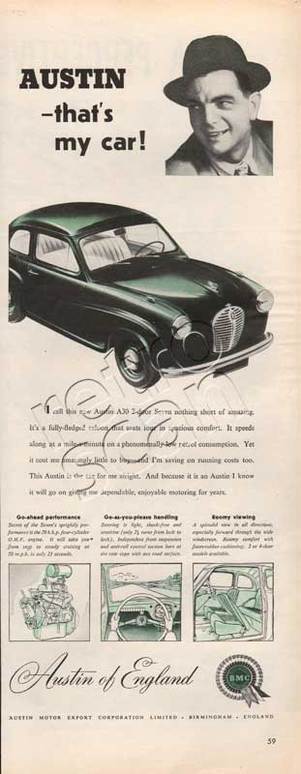 1954 Austin of England vintage ad