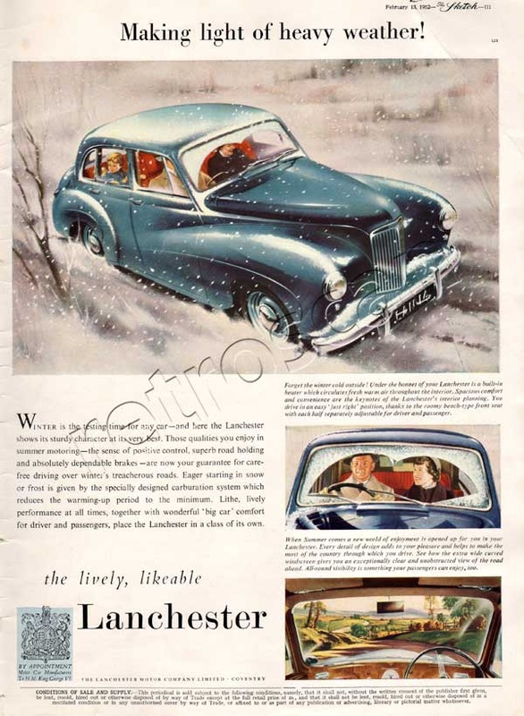 1952 Lanchester vintage ad