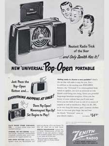 Zenith portable vintage ad