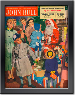1952 December John Bull Vintage Magazine Santa's grotto - framed example