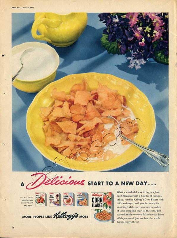 1955 Kellogg's Corn Flakes vintage advert