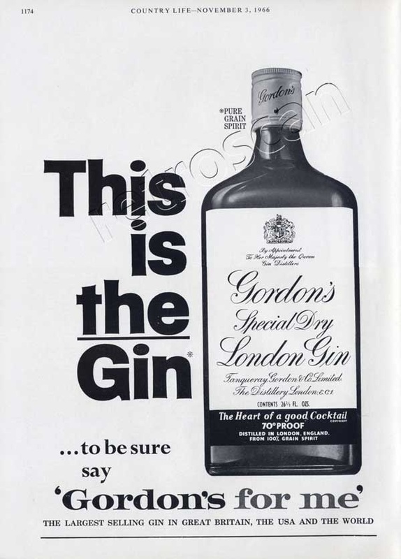 1966 Gordons Gin - unfarmed