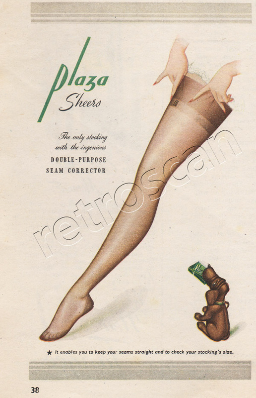 1950 Plaza Sheers Stockings - unframed vintage ad