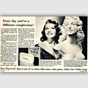 1954 Lux Toilet Soap (Rita Hayworth) - vintage ad
