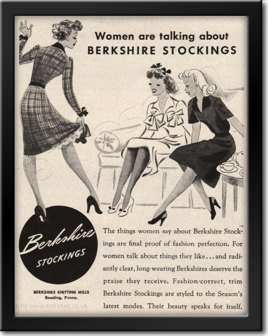 1942 Berkshire Stockings Vintage Magazine Advert