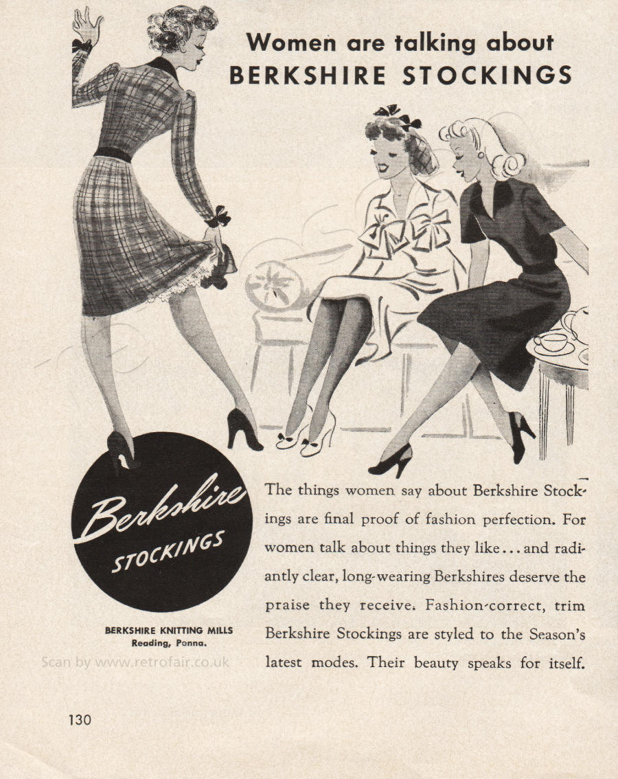1942 Berkshire Stockings - unframed vintage ad