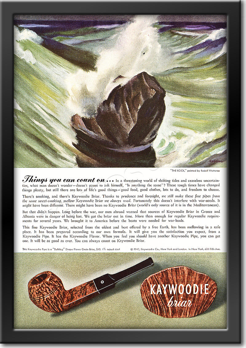 vintage 1942 Kaywoodie Briar  ad