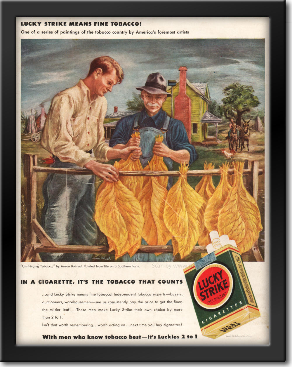 1942 Lucky Strike Cigarettes - framed preview retro