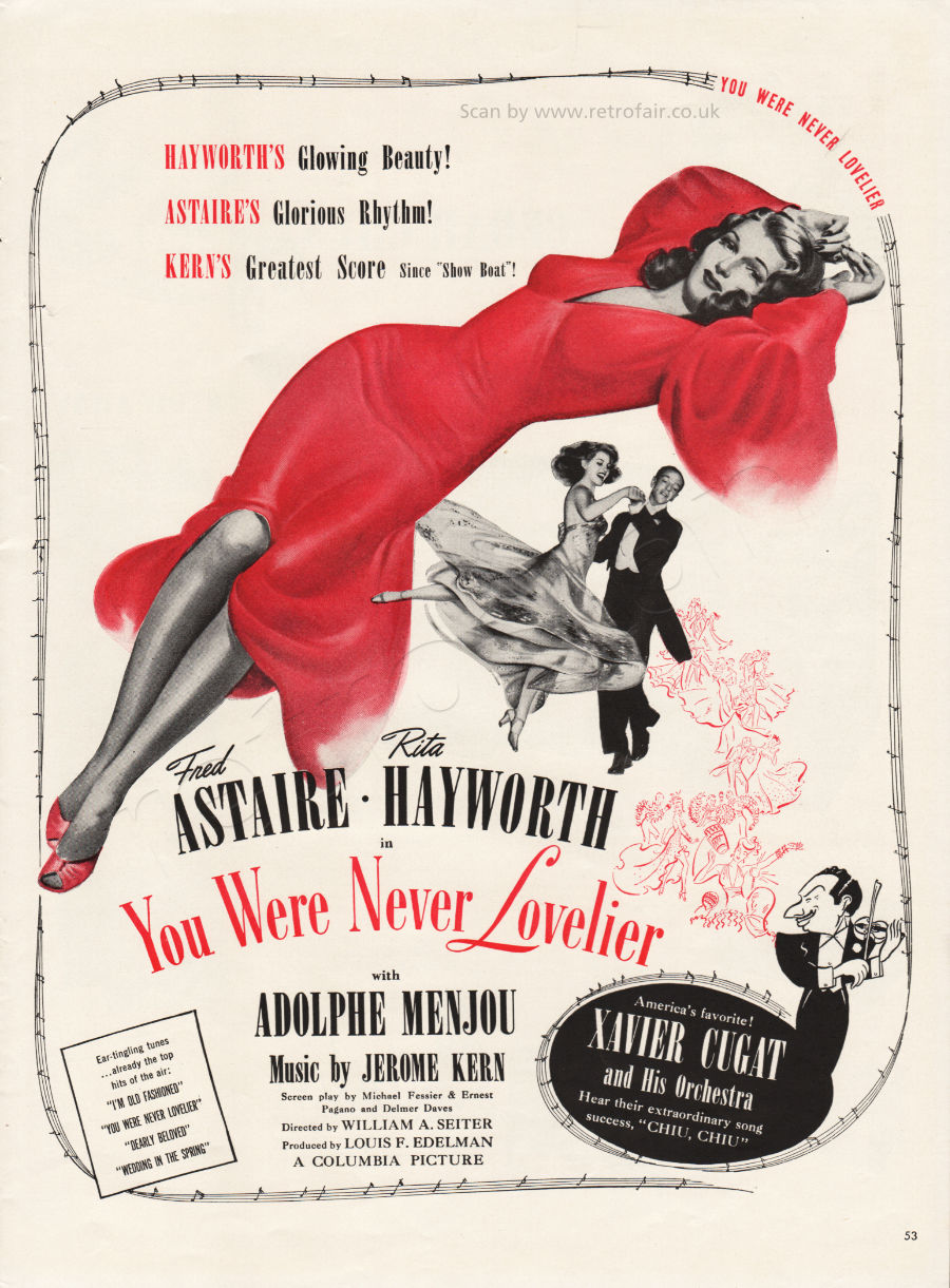 1942 You Were Never Lovelier - unframed vintage ad