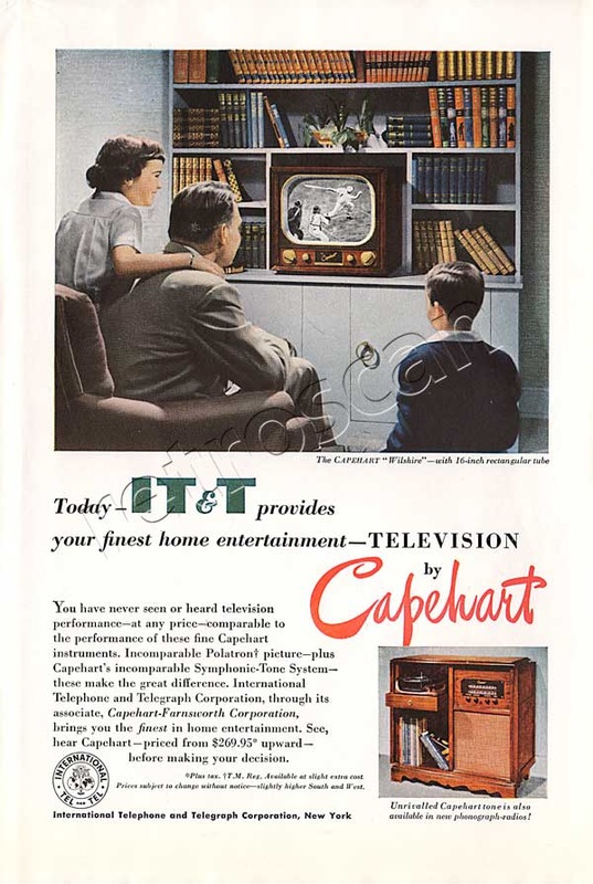 Capehart Televisions vintage ad