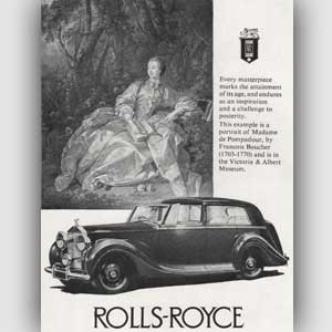 Vintage Rolls Royce advert