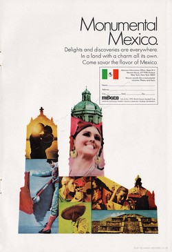 1969 Mexico Tourism  - unframed vintage ad