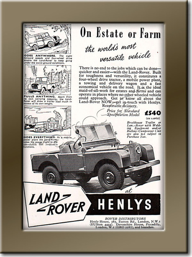 1950 Land Rover advert
