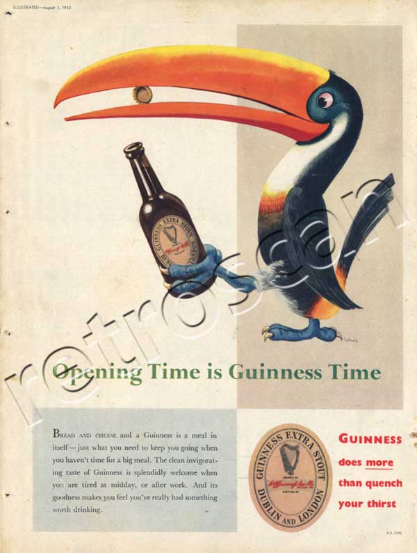 1953 Vintage Guinness Toucan - unframed