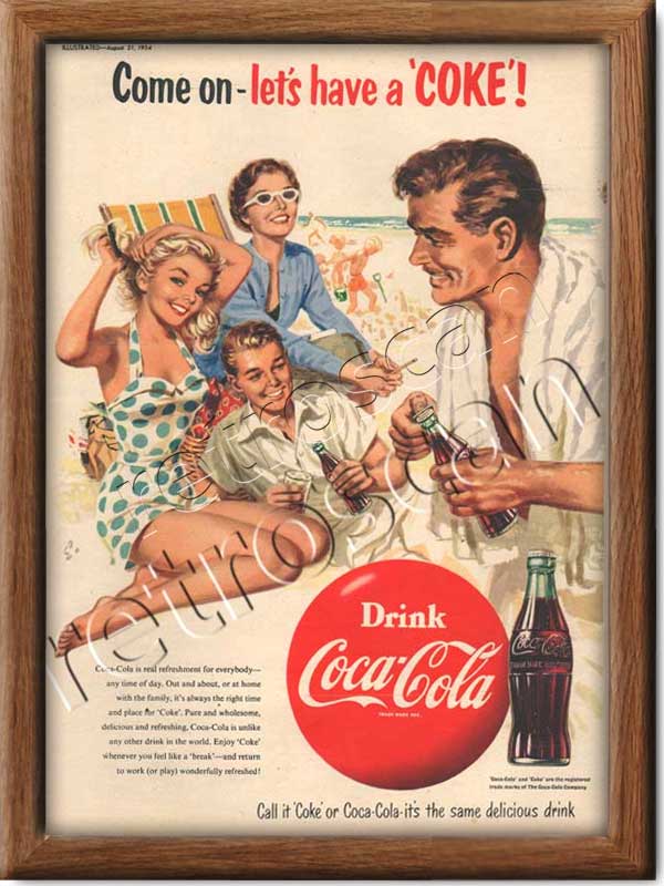 1954 Vintage Coca Cola Ad - framed preview