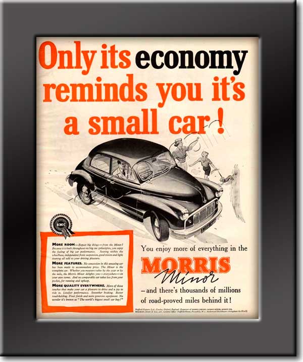 1954 retro Morris Minor advert