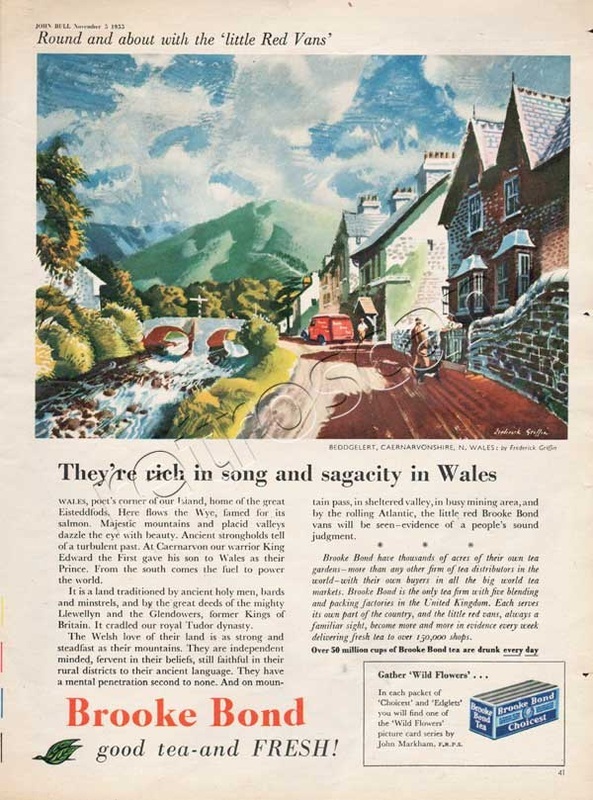 1955 Brooke Bond Tea 'little Red Vans' Beddgellert  vintage ad