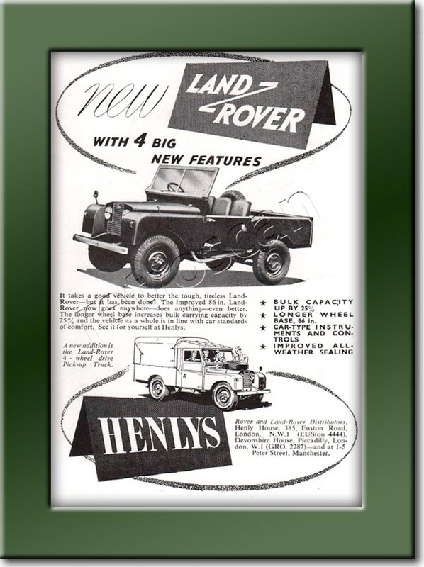 1954 Land Rover - framed preview vintage ad