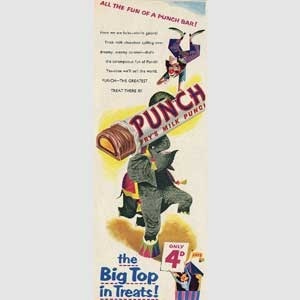 1955 Fry's Milk Punch Bar Vintage Ad
