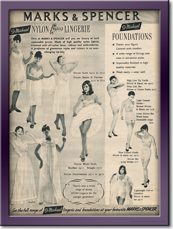 1958 Marks & Spencer Vintage Magazine Lingerie Ad